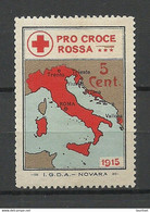 ITALY 1915 Old Vignette Red Cross Roter Kreuz * - Cruz Roja