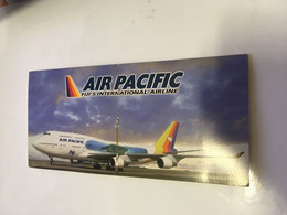 (RR 22) Air Pacific (ticket Holder) With 2 Luggage Tags + Immigration Card + Stickers (as Seen) - Etichette Da Viaggio E Targhette