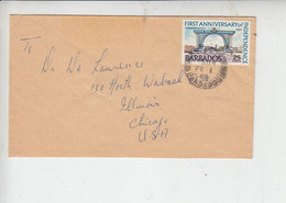 BARBADOS  1969 - Lettera Per USA - Yvert 276 Indipendenza - Barbades (1966-...)