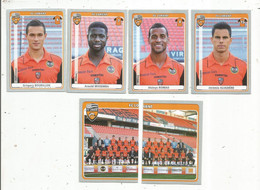 Sticker ,vignette , PANINI , FOOT 2011-12 , FC LORIENT , LOT DE 6 VIGNETTES - Edition Française