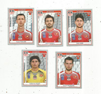 Sticker ,vignette , PANINI , FOOT 2011-12 , AC AJACCIO , LOT DE 5 VIGNETTES - Edición Francesa