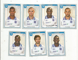 Sticker ,vignette , PANINI , FOOT 2011-12 , AJ AUXERRE , LOT DE 7 VIGNETTES - Edition Française