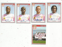 Sticker ,vignette , PANINI , FOOT 2011-12 , EVIAN THONON GAILLARD , LOT DE 5 VIGNETTES - Franse Uitgave