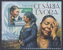 S10. Guinea Bissau MNH 2012 Cesaria Evora, 1941-2011 - Music