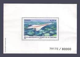 France (2021) 50 YEARS OF THE CONCORDE - Numbered Souvenir Sheet (in Limited Edition) - Vliegtuigen