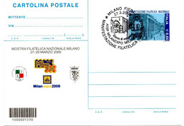 ITALIA CARTOLINA POSTALE  - MOSTRA FILATELICA NAZIONALE MILANO ANNO 2009  A.S MILANO FIERA - Interi Postali