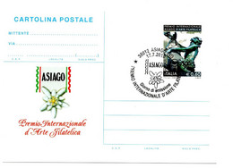 ITALIA CARTOLINA POSTALE  - PREMIO NAZIONALE D'ARTE FILATELICA - ASIAGO ANNO 2010 - A.S. ASIAGO - Interi Postali