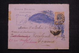 BRÉSIL - Entier Postal ( Carte Lettre ) De Rio De Janeiro Pour La France En 1896 - L 99449 - Enteros Postales