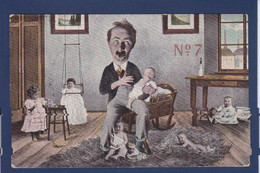 CPA Surréalisme Bébés Multiples Photo Montage Circulé Pot De Chambre - Humorous Cards
