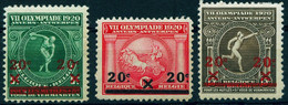 Belgien Belgie Belgique 1921 Michel-# 162-164 " Aufbrauch-Serie/Reks Olympiade Antwerpen + Opdruk** Kpl " Michel ~6€ - Unused Stamps
