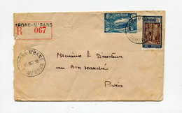 !!! CAMEROUN, LETTRE RECO D'ABONG M'BANG DE 1938 POUR PARIS - Brieven En Documenten