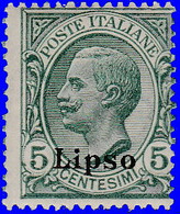 Égée LIpso 1912. ~  YT 2* - 5 C. Victor Emmanuel III - Egée (Lipso)
