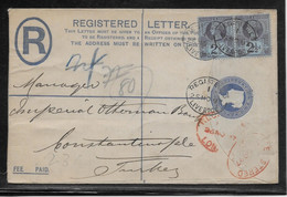 Grande Bretagne - Entiers Postaux Pour Constantinople - Stamped Stationery, Airletters & Aerogrammes