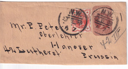 1898 - GB - BANDE ENTIER => HANNOVER (GERMANY) - Cartas & Documentos