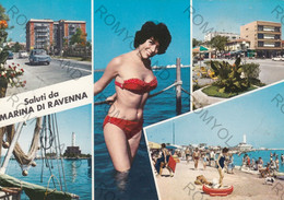 CARTOLINA  SALUTI DA MARINA DI RAVENNA,EMILIA ROMAGNA,RIVIERA ADRIATICA,SPIAGGIA,ESTATE,VACANZA,BARCHE,VIAGGIATA 1966 - Ravenna