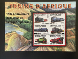 Guinée Guinea 2008 Mi. 6239 - 6244 Surchargé Overprint Trains Locomotives Eisenbahn Mort De Stephenson Railways - Eisenbahnen