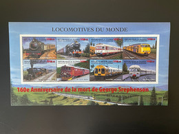 Guinée Guinea 2008 Mi. 6245 - 6252 Surchargé Overprint Trains Locomotives Eisenbahn Mort De Stephenson Railways - Treni