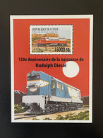 Guinée Guinea 2008 Mi. Bl. 1634 Surchargé Overprint Trains Railways Eisenbahn Locomotives Rudolph Diesel - Treni