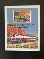 Guinée Guinea 2008 Mi. Bl. 1635 Surchargé Overprint Trains Railways Eisenbahn Locomotives Rudolph Diesel - Trenes