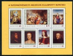 HUNGARY 1984 Paintings Stolen From The Museum Of Fine Art Block MNH / **.  Michel Block 170A - Neufs