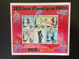 Guinée Guinea 2008 Mi. 6285-6289 Surchargé Overprint Olympic Games Sydney 2000 Pekin Beijing 2008 Jeux Olympiques - Tennis