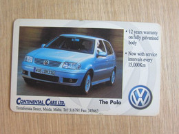 Chip Phonecard,Volkswagen Polo, Continental Cars, Used - Malte