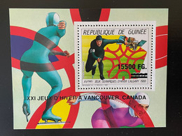 Guinée Guinea 2009 Mi. Bl. 1725 Surchargé Overprint Winter Olympic Calgary 1988 Vancouver 2010 Jeux Olympiques Patinage - Invierno 2010: Vancouver