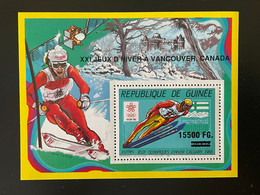 Guinée Guinea 2009 Mi. Bl. 1726 Surchargé Overprint Winter Olympic Calgary 1988 Vancouver 2010 Jeux Olympiques Ski - Inverno2010: Vancouver