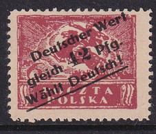 POLAND 1920 Propaganda Labels 42pfg Mint No Gum Thinned - Unclassified