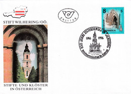 A8186 - STIFTE KLOSTER WILHERING, ERSTTAG 1995  REPUBLIC OESTERREICH AUSTRIA USED COVER - Cartas & Documentos