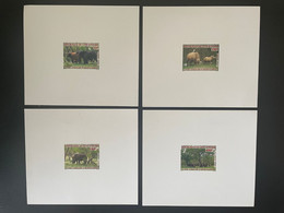 Côte D'Ivoire Ivory Coast 2001 Mi. 1269 - 1272A Proof De Luxe Parc Animalier Abokouamékro Fauna Fauna Rhinocéros Buffle - Autres & Non Classés