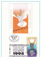 A8204- EUROPA '95, VIENNA PEACE AND FREEDOM MAXIMUM CARD  REPUBLIC OESTERREICH USED STAMP ON COVER AUSTRIA - Cartas Máxima