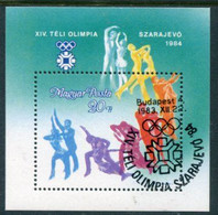 HUNGARY 1983 Winter Olympics, Sarajevo Block Used.  Michel Block 169A - Used Stamps