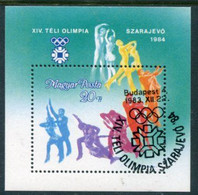 HUNGARY 1983 Winter Olympics, Sarajevo Block Used.  Michel Block 169A - Oblitérés