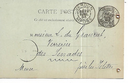 55 - VERDUN - CP De Correspondance Du Commerce De Victor GILLANT à La Verrerie Des ISLETTES (55) -  Avril 1893 - Verdun