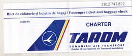 Romania TAROM Airline Ticket - Charter - 2004 - Used - Unclassified