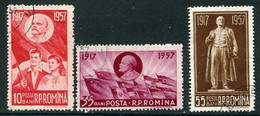 ROMANIA 1957 October Revolution Anniversary Used.  Michel 1674-76 - Usati