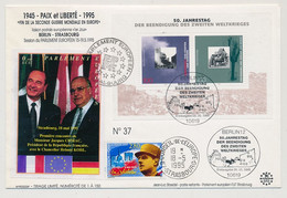 FRANCE / ALLEMAGNE - Anniversaire Fin 2em Guerre M. + Cachet Conseil De L'Europe 18/5/1995 / 2,80 De Gaulle - Covers & Documents