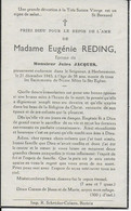 GC .  HERBEUMONT ..-- Mme Eugénie REDING , épouse De Mr Jules JACQUES , Née En 1885 , Décédée En 1943 . - Herbeumont