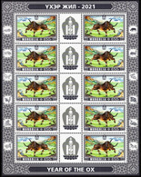 Mongolia - 2021 - Lunar New Year Of The Ox - Mint Miniature Stamp Sheet - Mongolia