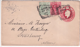 GB - 1905 - EDWARD VII - ENVELOPPE ENTIER => STRASBOURG - Briefe U. Dokumente