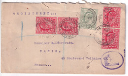 GB - 1906 - EDWARD VII - ENVELOPPE RECOMMANDEE (STANLEY GIBBONS) De LONDON STRAND SOUTHAMPTON => PARIS - Lettres & Documents