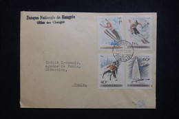 HONGRIE - Enveloppe Commerciale De Budapest Pour Tunis En 1955, Affranchissement PA ( Sports D'Hiver ) - L 99573 - Storia Postale