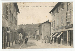 69 Rhone Sainte Foy L'argentière Devanture Coiffeur Et épicerie Nouveautés Chaussures , Boulangerie Damarin Rue Centrale - Autres & Non Classés