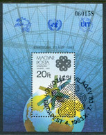 HUNGARY 1983 World Communications Year Block Used.  Michel Block 167A - Blocks & Kleinbögen