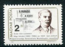 HUNGARY 1983 Vagi Centenary  MNH / **.  Michel  3620 - Nuovi