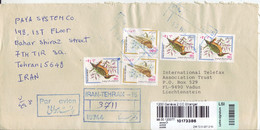 IRAN    R-Luftpostbrief  Registered Airmail Cover 2001 To Liechtenstein  High Definitives Birds  Vögel - Iran
