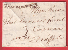 BELGIQUE MARQUE MANUSCRIT DE COURTRAY 1711 TEXTE NOTE CORTRYCK - 1621-1713 (Spanish Netherlands)