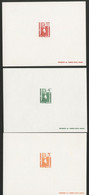 N° 493 + 494 + 496  3 EPREUVES DE LUXE Type "Cagou". (voir Description) - Imperforates, Proofs & Errors