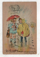 Roger Levasseur (Illustrateur) : GP De 2 Fillettes Sous La Pluie En 1930 (animée) PF - Levasseur, Roger